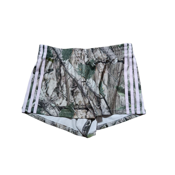 Edikted Nikki Nylon Camo 3- Stripe Shorts - Picture 6 of 11